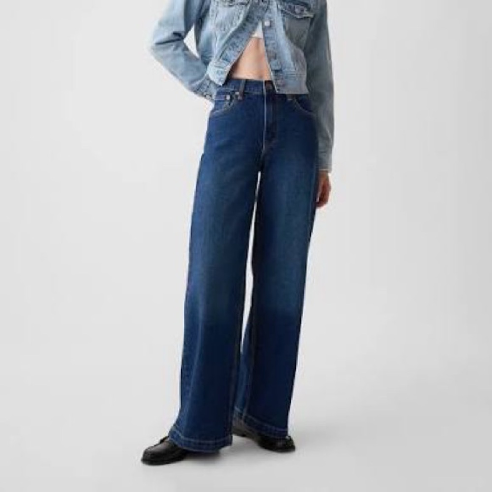 Gap high rise stride wide leg jeans